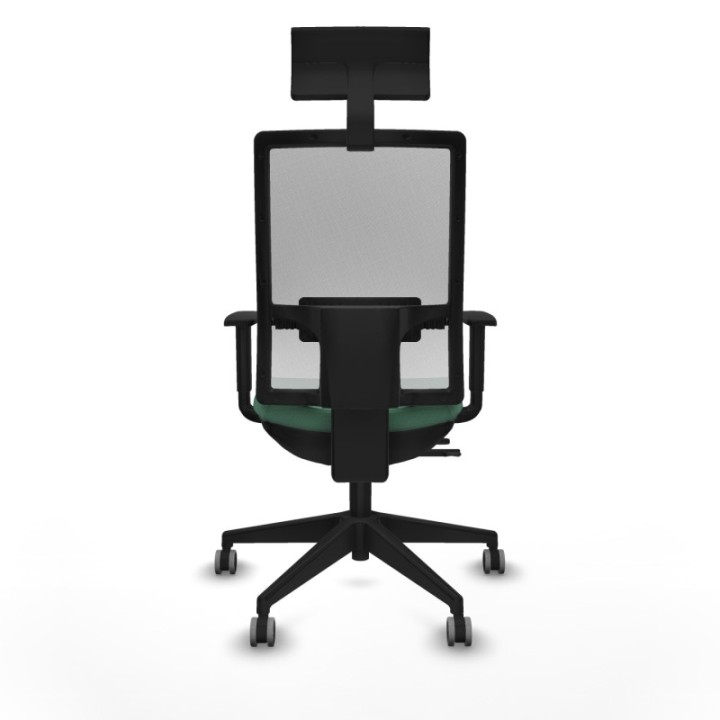 Horna traslack malla blanca bali verde esmeralda brazos 1D base piramidal cabecero fijo ruedas 65mm engomadas