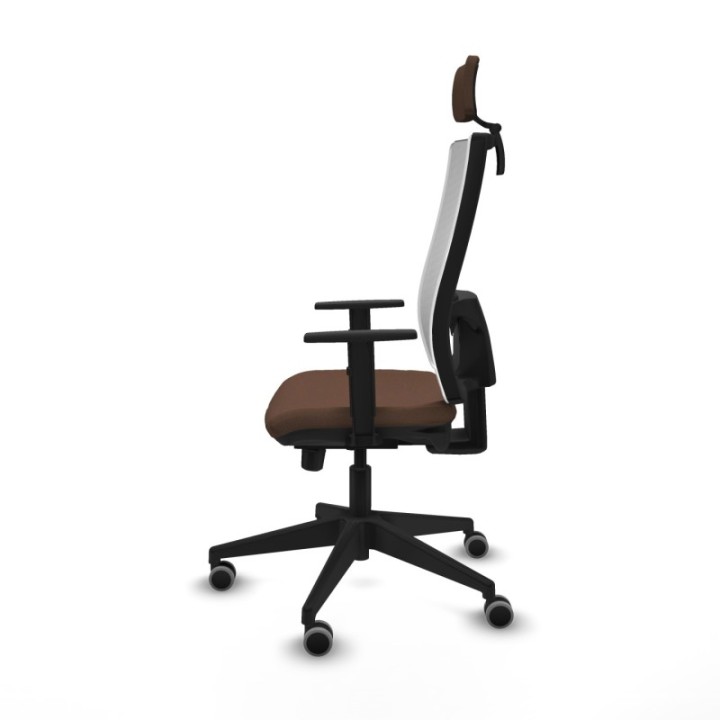 Horna traslack malla blanca bali marrón oscuro brazos 1D base piramidal cabecero 2D ruedas 65mm engomadas