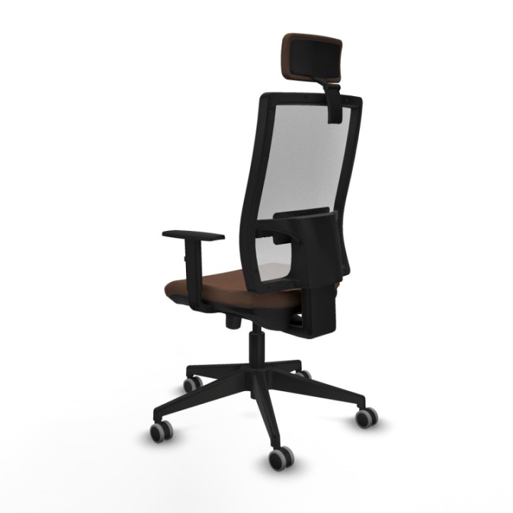 Horna traslack malla blanca bali marrón oscuro brazos 1D base piramidal cabecero 2D ruedas 65mm engomadas