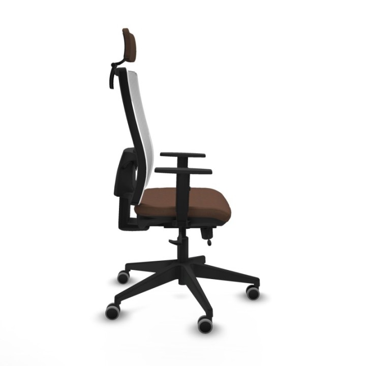 Horna traslack malla blanca bali marrón oscuro brazos 1D base piramidal cabecero 2D ruedas 65mm engomadas