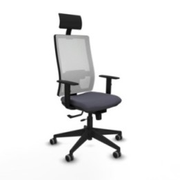 Horna traslack malla blanca bali gris oscuro brazos 1D base piramidal cabecero fijo ruedas 65mm engomadas