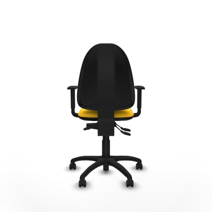 Aýna AS similpiel amarillo brazos 1D base poliamida ruedas engomadas 50mm