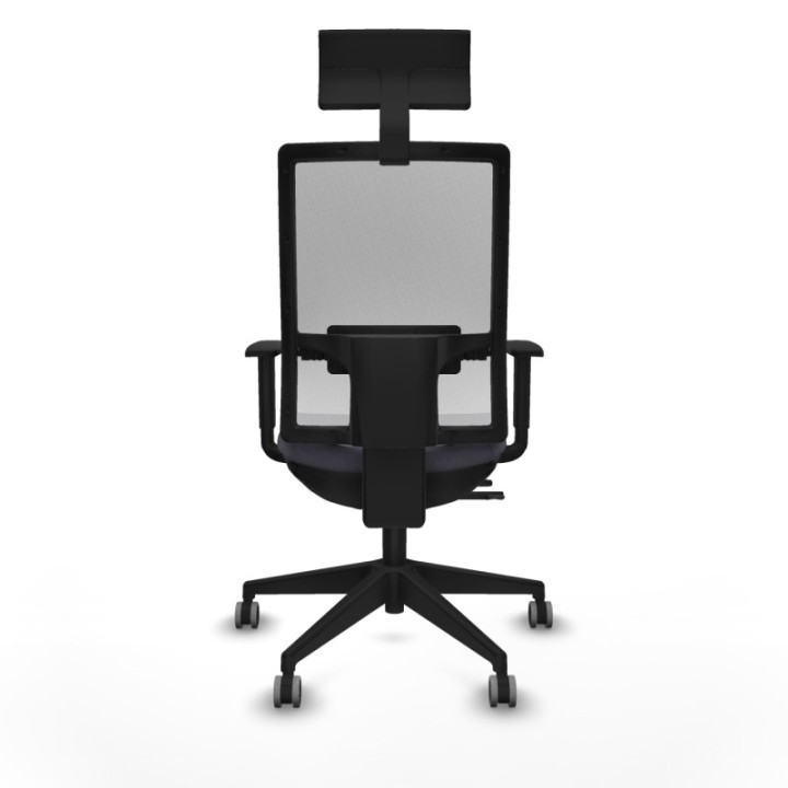 Horna traslack malla blanca bali gris oscuro brazos 1D base piramidal cabecero fijo ruedas 65mm engomadas