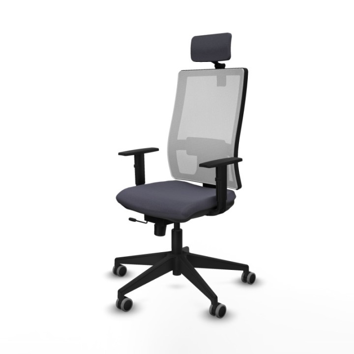 Horna traslack malla blanca bali gris oscuro brazos 1D base piramidal cabecero 2D ruedas 65mm engomadas