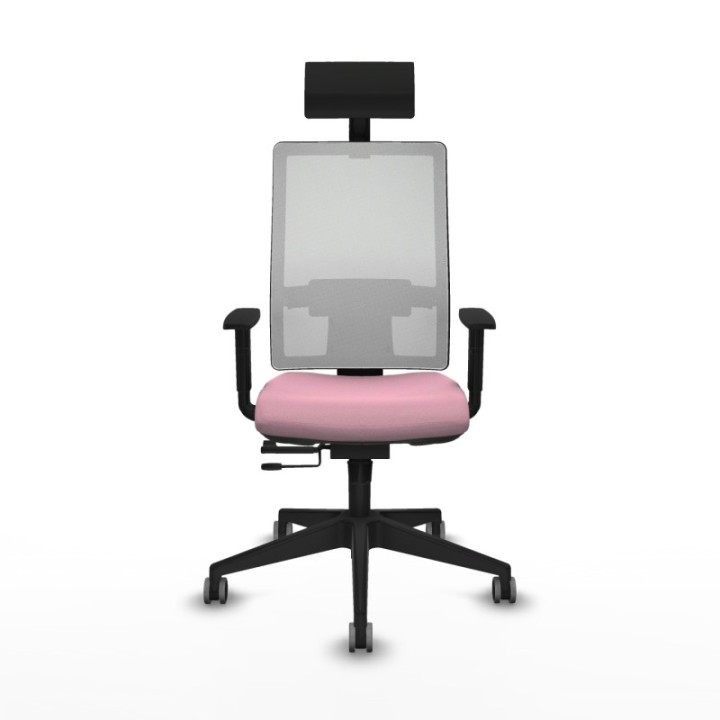 Horna traslack malla blanca bali rosa brazos 1D base piramidal cabecero fijo ruedas 65mm engomadas