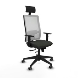 Horna traslack malla blanca bali negro brazos 1D base piramidal cabecero fijo ruedas 65mm engomadas