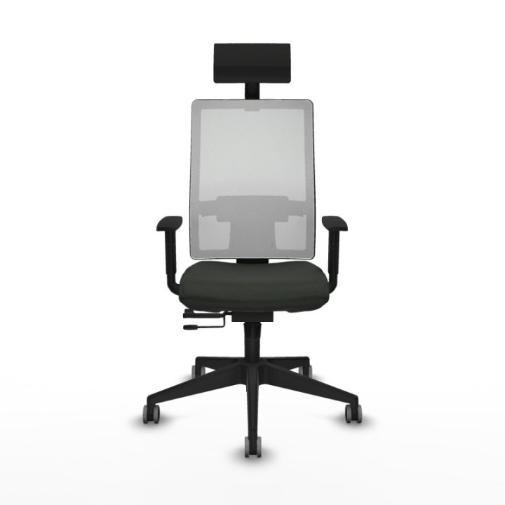 Horna traslack malla blanca bali negro brazos 1D base piramidal cabecero fijo ruedas 65mm engomadas