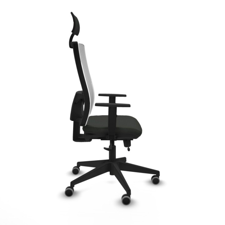 Horna traslack malla blanca bali negro brazos 1D base piramidal cabecero fijo ruedas 65mm engomadas