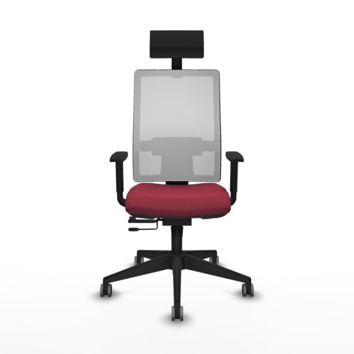 Horna traslack malla blanca bali granate brazos 1D base piramidal cabecero fijo ruedas 65mm engomadas