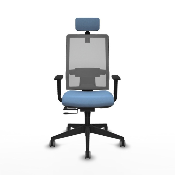 Horna traslack malla gris bali azul cielo brazos 1D base piramidal cabecero 2D ruedas 65mm engomadas