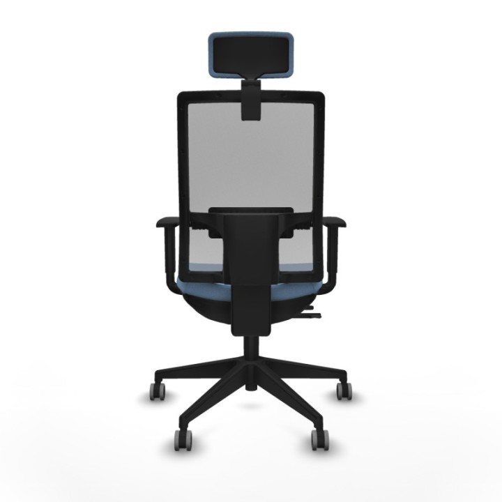 Horna traslack malla gris bali azul cielo brazos 1D base piramidal cabecero 2D ruedas 65mm engomadas