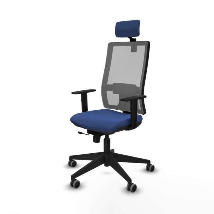 Horna traslack malla gris bali azul marino brazos 1D base piramidal cabecero 2D ruedas 65mm engomadas