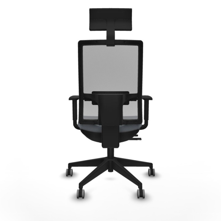 Horna traslack malla gris bali gris brazos 1D base piramidal cabecero fijo ruedas 65mm engomadas