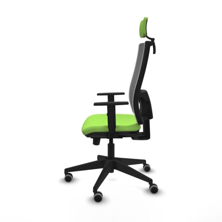 Horna traslack malla gris bali pistacho brazos 1D base piramidal cabecero 2D ruedas 65mm engomadas