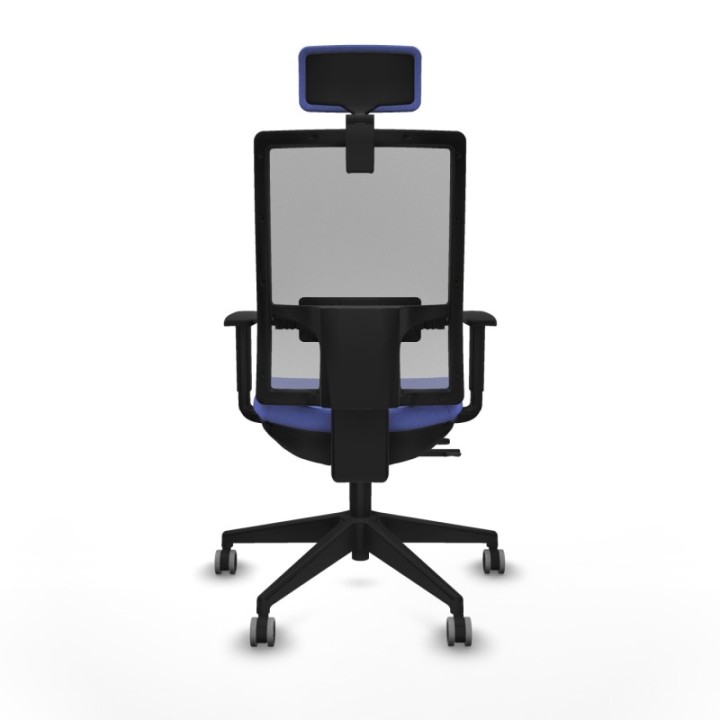 Horna traslack malla gris bali azul claro brazos 1D base piramidal cabecero 2D ruedas 65mm engomadas