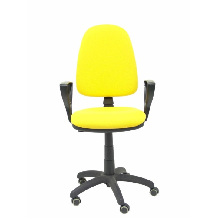 Silla Aýna bali amarillo brazos fijos ruedas de parqué