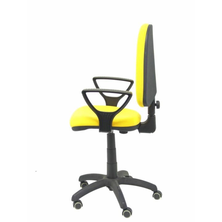 Silla Aýna bali amarillo brazos fijos ruedas de parqué