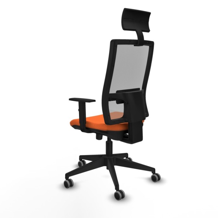 Horna traslack malla gris bali naranja brazos 1D base piramidal cabecero fijo ruedas 65mm engomadas