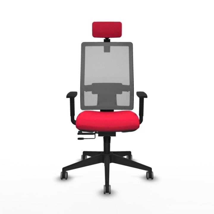 Horna traslack malla gris bali rojo brazos 1D base piramidal cabecero 2D ruedas 65mm engomadas