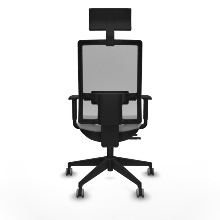 Horna traslack malla gris bali gris claro brazos 1D base piramidal cabecero fijo ruedas 65mm engomadas