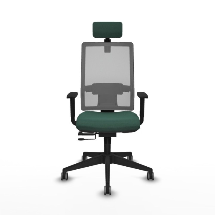 Horna traslack malla gris bali verde botella brazos 1D base piramidal cabecero 2D ruedas 65mm engomadas