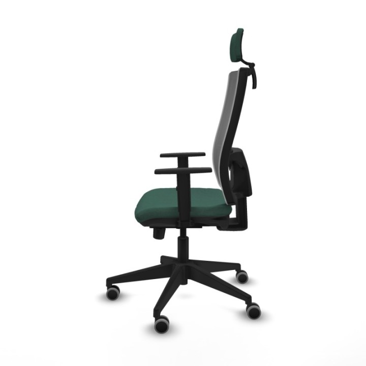 Horna traslack malla gris bali verde botella brazos 1D base piramidal cabecero 2D ruedas 65mm engomadas