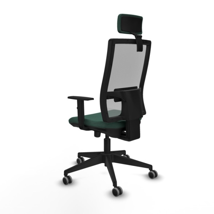 Horna traslack malla gris bali verde botella brazos 1D base piramidal cabecero 2D ruedas 65mm engomadas