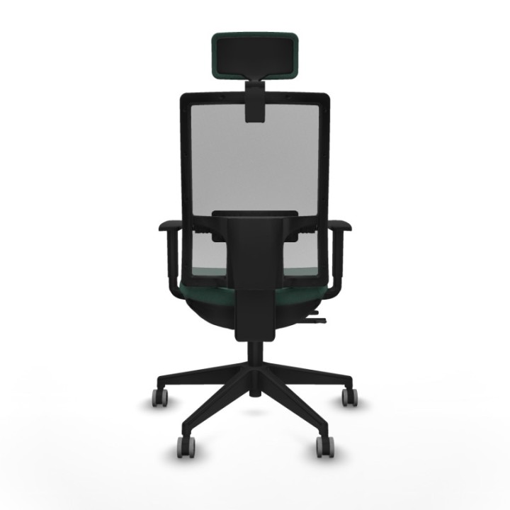 Horna traslack malla gris bali verde botella brazos 1D base piramidal cabecero 2D ruedas 65mm engomadas