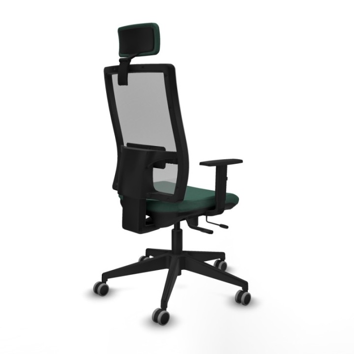 Horna traslack malla gris bali verde botella brazos 1D base piramidal cabecero 2D ruedas 65mm engomadas