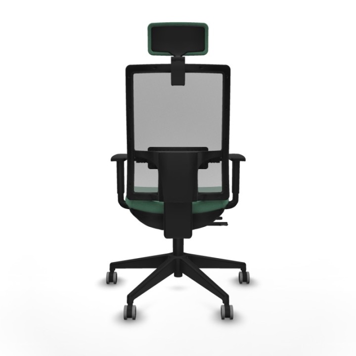 Horna traslack malla gris bali verde esmeralda brazos 1D base piramidal cabecero 2D ruedas 65mm engomadas