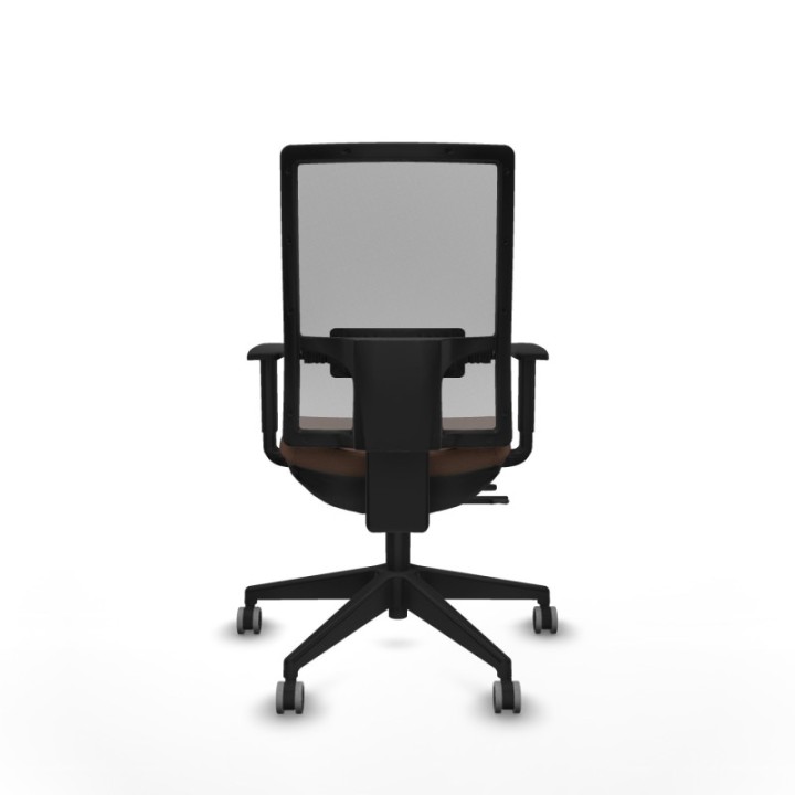 Horna traslack malla gris bali marrón oscuro brazos 1D base piramidal  ruedas 65mm engomadas