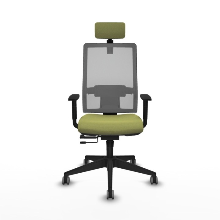 Horna traslack malla gris bali verde oliva brazos 1D base piramidal cabecero 2D ruedas 65mm engomadas