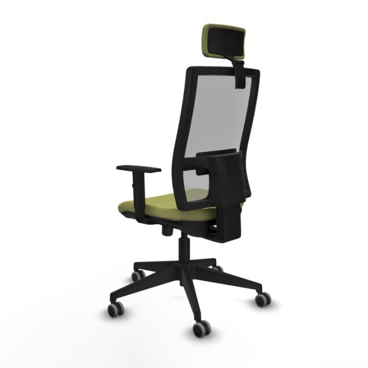 Horna traslack malla gris bali verde oliva brazos 1D base piramidal cabecero 2D ruedas 65mm engomadas