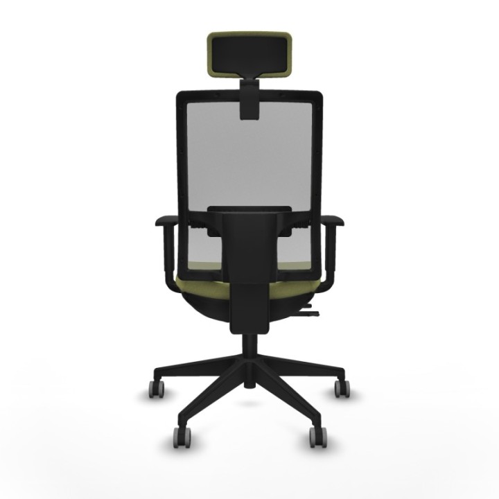 Horna traslack malla gris bali verde oliva brazos 1D base piramidal cabecero 2D ruedas 65mm engomadas