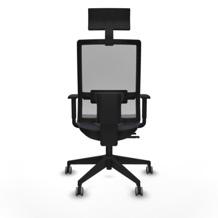 Horna traslack malla gris bali gris oscuro brazos 1D base piramidal cabecero fijo ruedas 65mm engomadas