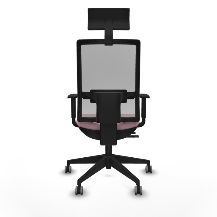 Horna traslack malla gris bali rosa brazos 1D base piramidal cabecero fijo ruedas 65mm engomadas