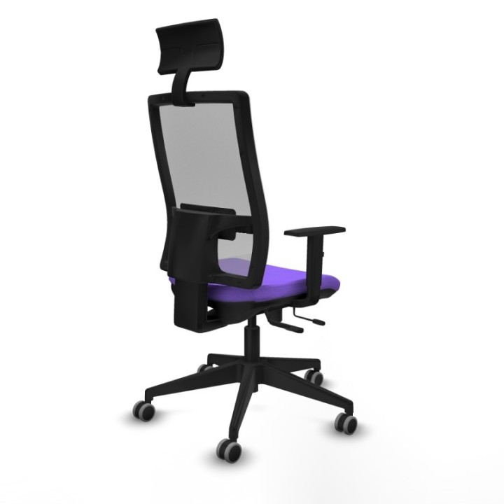 Horna traslack malla gris bali lila brazos 1D base piramidal cabecero fijo ruedas 65mm engomadas