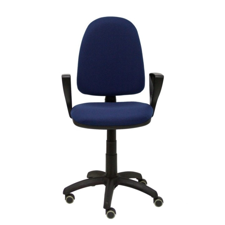 Silla Aýna bali azul marino brazos fijos ruedas de parqué