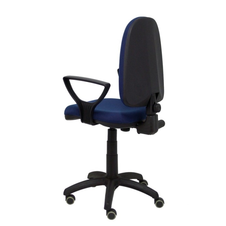 Silla Aýna bali azul marino brazos fijos ruedas de parqué