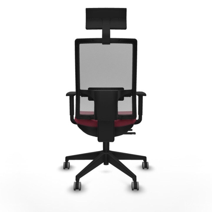 Horna traslack malla gris bali granate brazos 1D base piramidal cabecero fijo ruedas 65mm engomadas