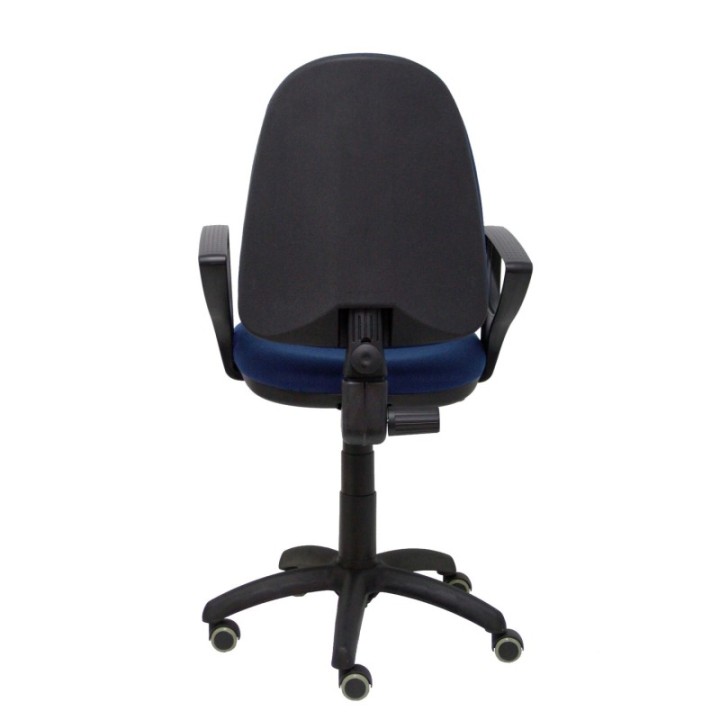 Silla Aýna bali azul marino brazos fijos ruedas de parqué