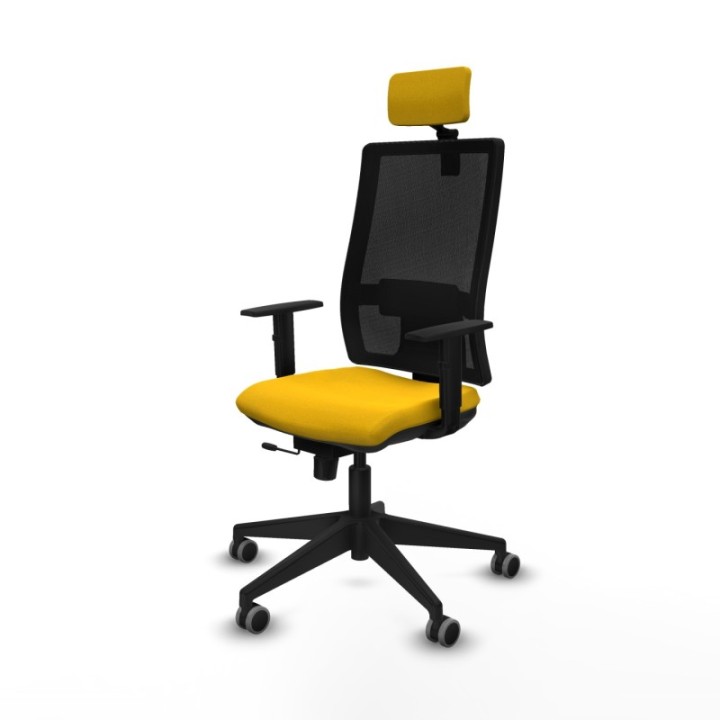 Horna traslack malla negra bali amarillo brazos 1D base piramidal cabecero 2D ruedas 65mm engomadas