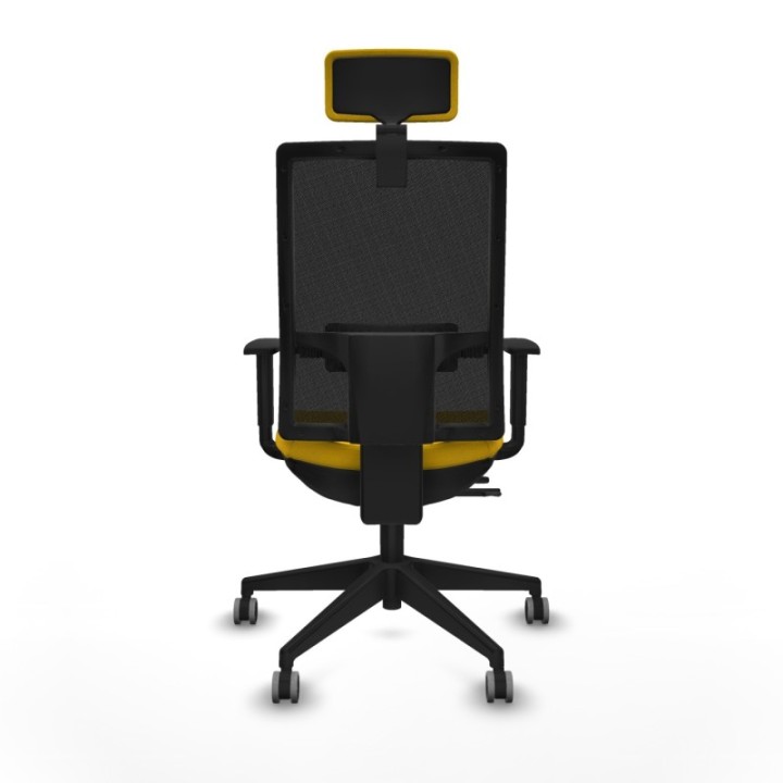 Horna traslack malla negra bali amarillo brazos 1D base piramidal cabecero 2D ruedas 65mm engomadas