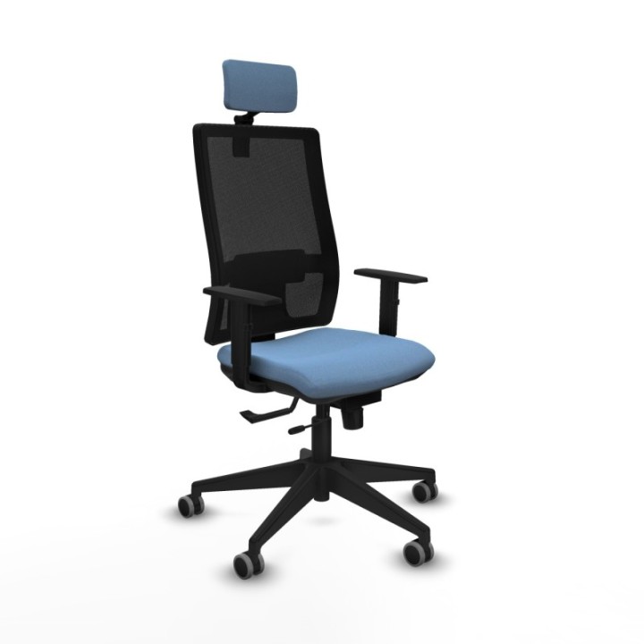 Horna traslack malla negra bali azul cielo brazos 1D base piramidal cabecero 2D ruedas 65mm engomadas