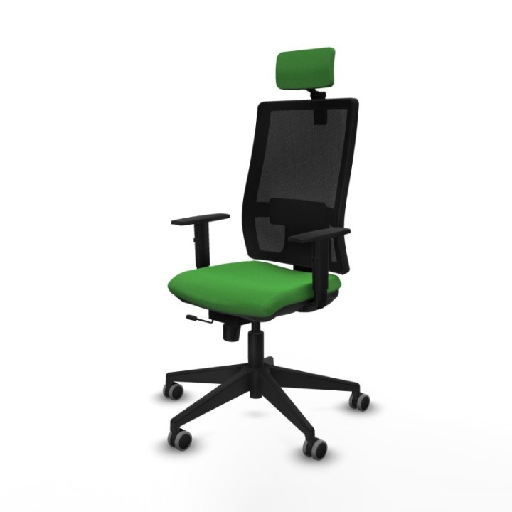 Horna traslack malla negra bali verde brazos 1D base piramidal cabecero 2D ruedas 65mm engomadas