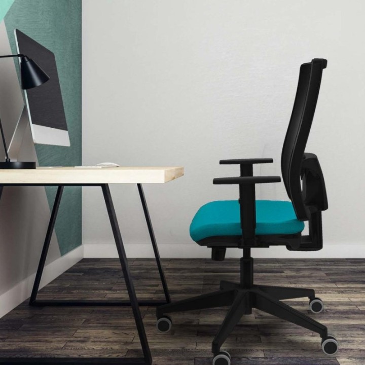 Horna traslack malla negra bali naranja oscuro brazos 1D base piramidal  ruedas 65mm engomadas