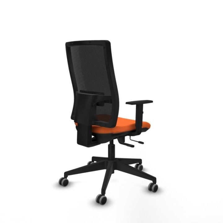 Horna traslack malla negra bali naranja brazos 1D base piramidal  ruedas 65mm engomadas