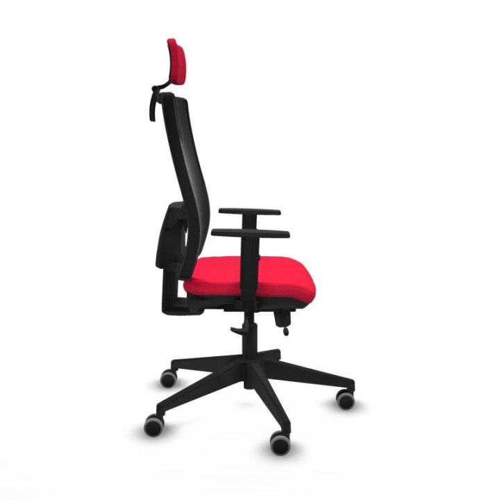 Horna traslack malla negra bali rojo brazos 1D base piramidal cabecero 2D ruedas 65mm engomadas