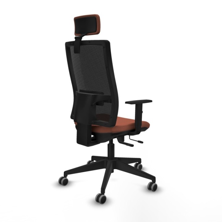 Horna traslack malla negra bali marrón brazos 1D base piramidal cabecero 2D ruedas 65mm engomadas