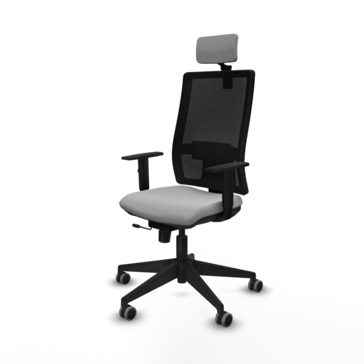 Horna traslack malla negra bali gris claro brazos 1D base piramidal cabecero 2D ruedas 65mm engomadas